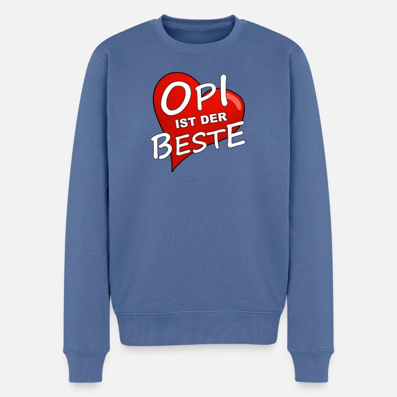 OPI IST DER BESTE - Männer Premium Bio Pullover - Taubenblau