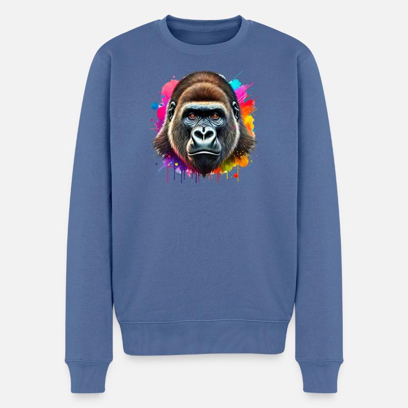Gorille - Pull Premium bio Homme - bleu pigeon