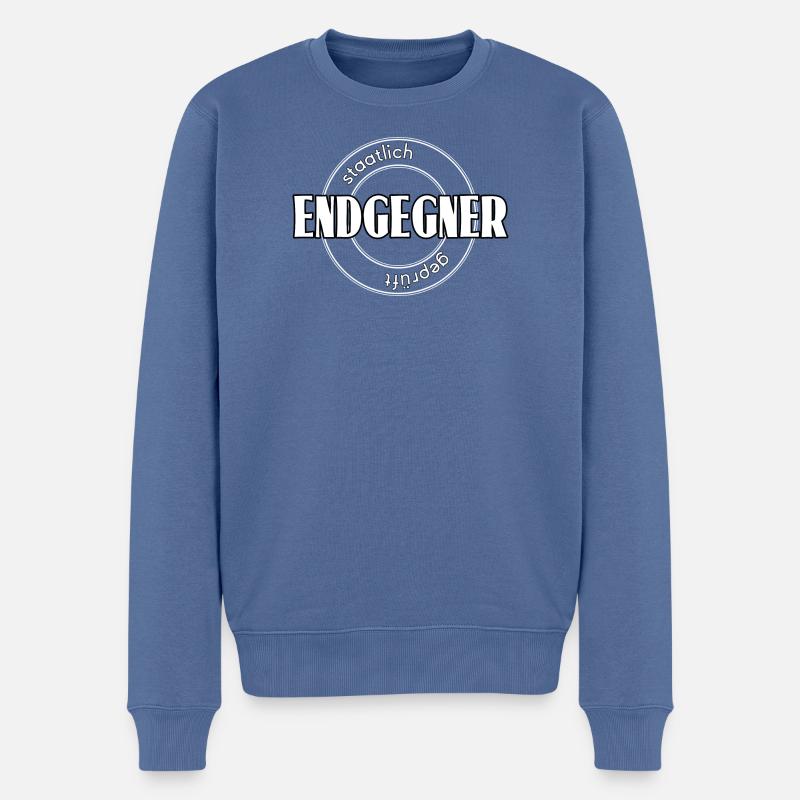 Endgegner - Männer Premium Bio Pullover - Taubenblau