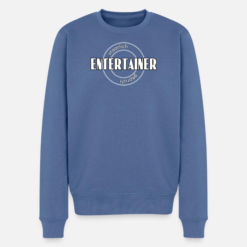 Entertainer - Männer Premium Bio Pullover - Taubenblau