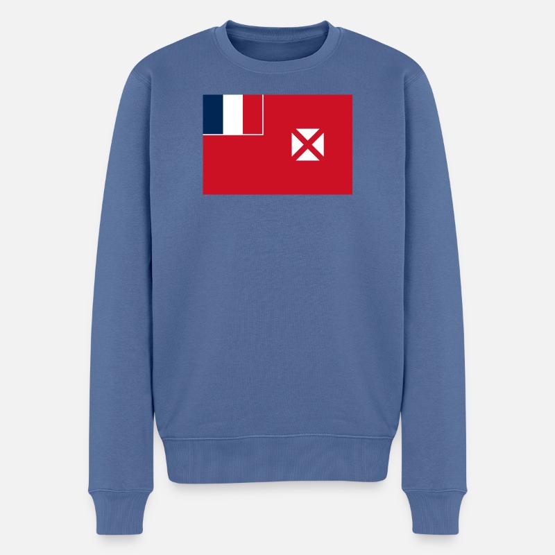 Wallis und Futuna - Männer Premium Bio Pullover - Taubenblau