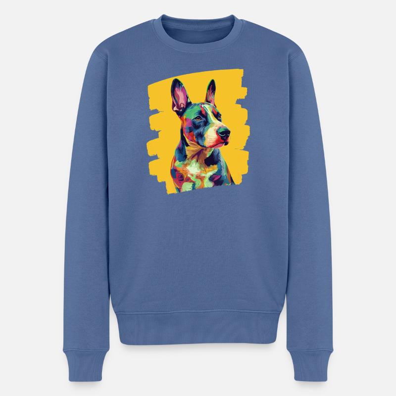 Bullterrier Kampfhund Hunderasse - Männer Premium Bio Pullover - Taubenblau