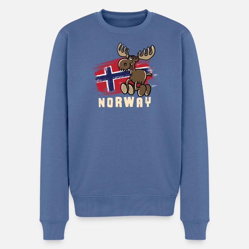 Norvège - Orignal - Pull Premium bio Homme - bleu pigeon