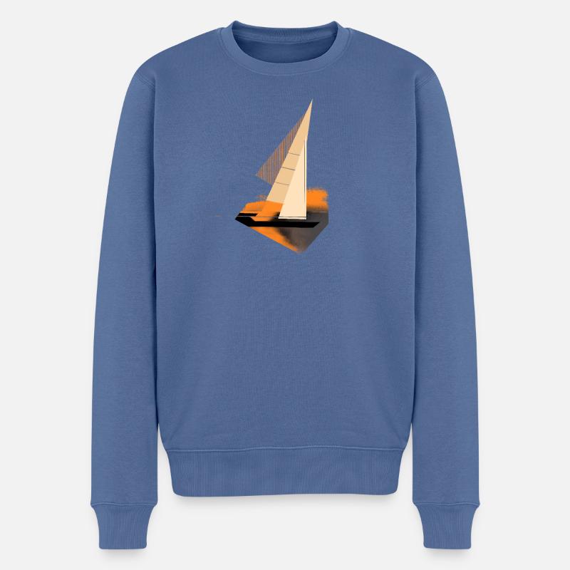 Excursion en voilier au coucher du soleil - Pull Premium bio Homme - bleu pigeon
