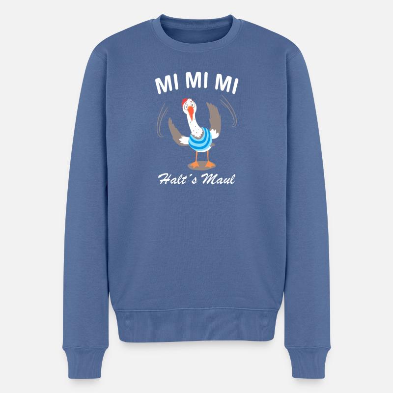 MI Mi Mi Tais-toi - Pull Premium bio Homme - bleu pigeon