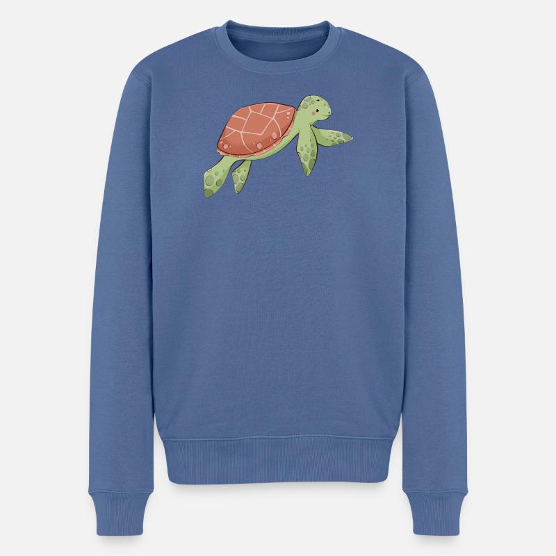 Schildkröte - Männer Premium Bio Pullover - Taubenblau