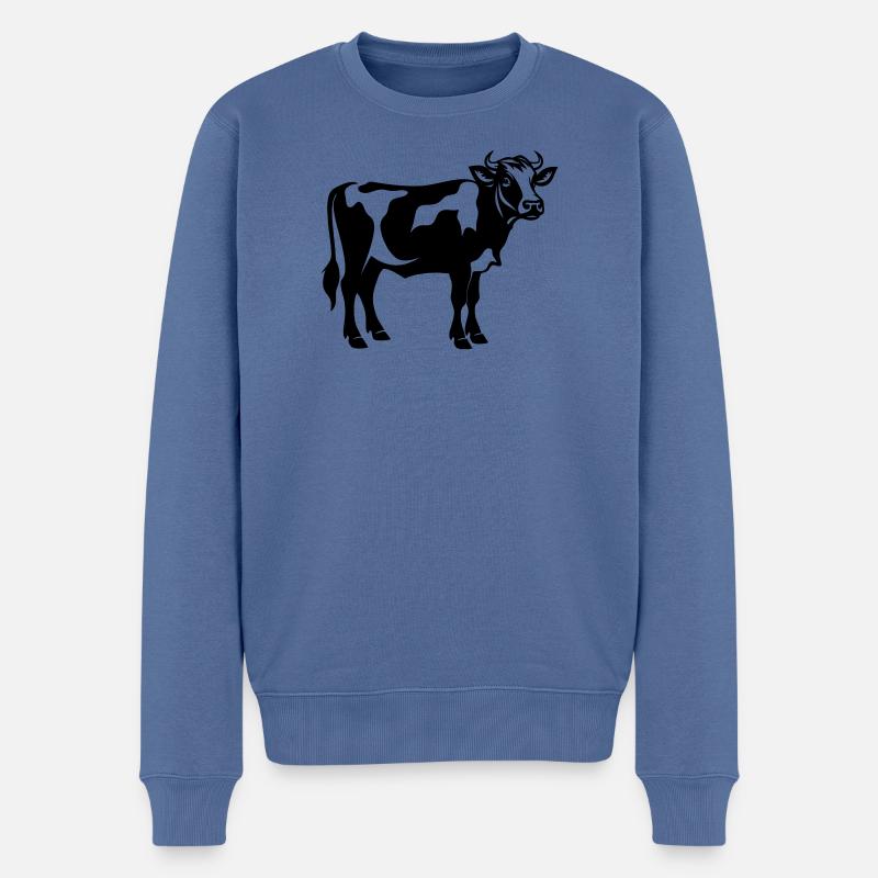 Schattenmilchkuh stehend – transparent SVG boerderi - Männer Premium Bio Pullover - Taubenblau