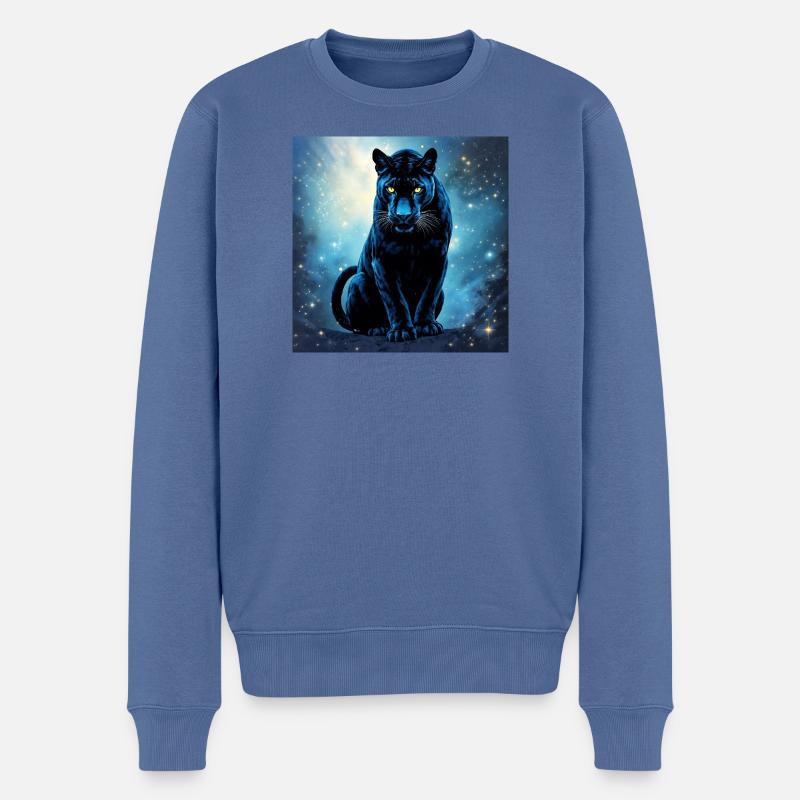 Krafttier Dunkler Panther - Männer Premium Bio Pullover - Taubenblau