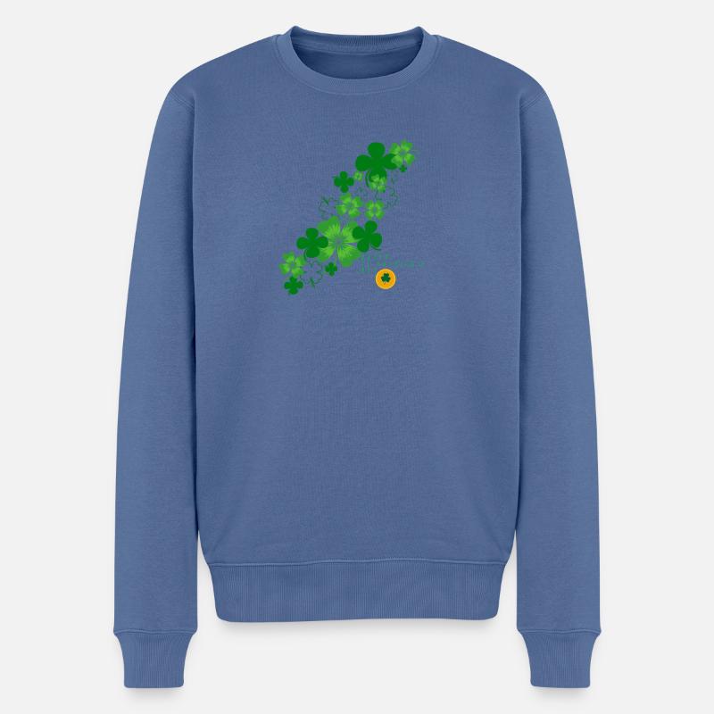 St. Patrick´s Day - Männer Premium Bio Pullover - Taubenblau