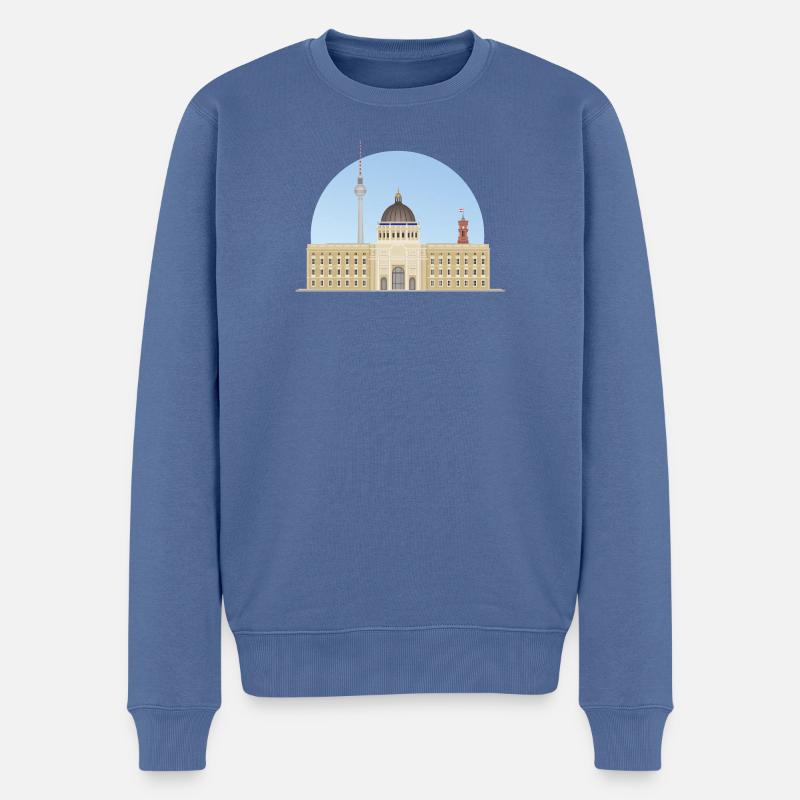 Berliner Schloss (aka Humboldtforum) - Männer Premium Bio Pullover - Taubenblau