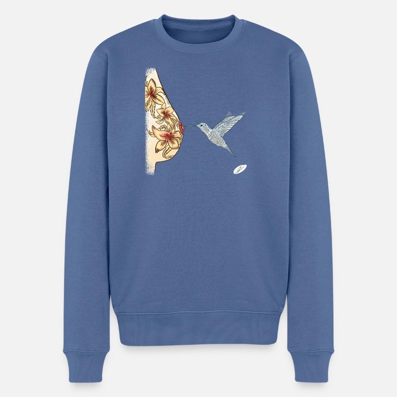 Kolibri - Männer Premium Bio Pullover - Taubenblau