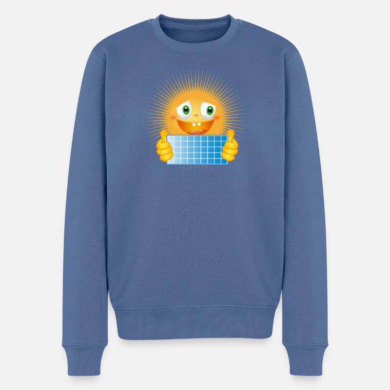 Soleil éclatant avec panneau solaire - Pull Premium bio Homme - bleu pigeon