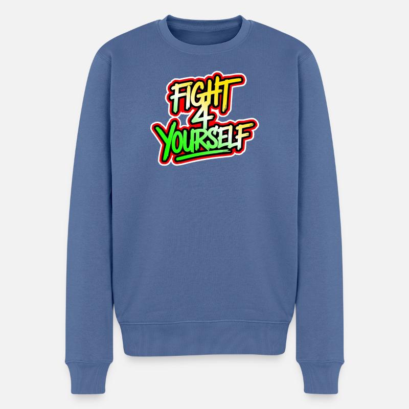 Fight 4 yourself - Männer Premium Bio Pullover - Taubenblau