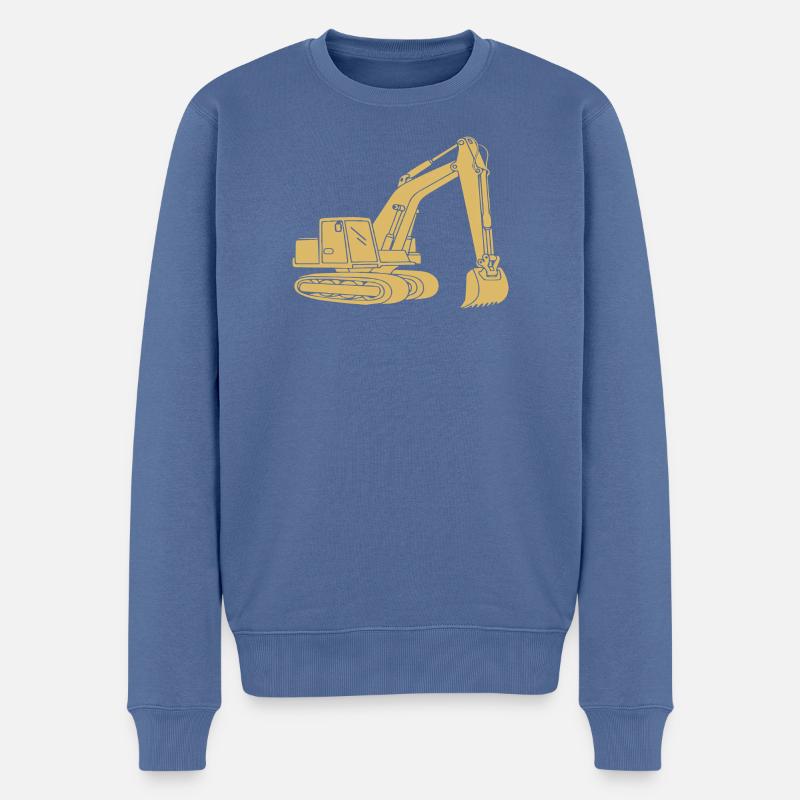 Bagger Silhouette Baugeräteführer Tiefbau - Männer Premium Bio Pullover - Taubenblau