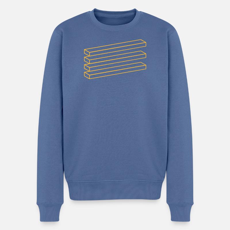 Optische Täuschung Geometrie Minimalistisch Puzzle - Männer Premium Bio Pullover - Taubenblau