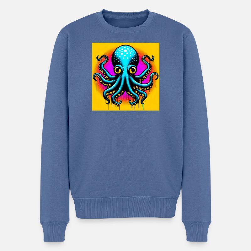 Krake - Männer Premium Bio Pullover - Taubenblau