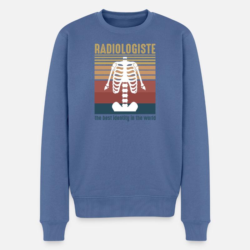 Retro Anatomie Radiologe Skelett - Männer Premium Bio Pullover - Taubenblau