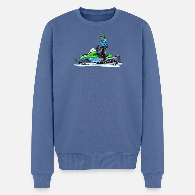Snowmobile - Männer Premium Bio Pullover - Taubenblau