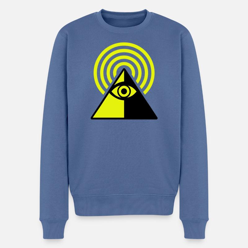 Pyramide Eye - Männer Premium Bio Pullover - Taubenblau