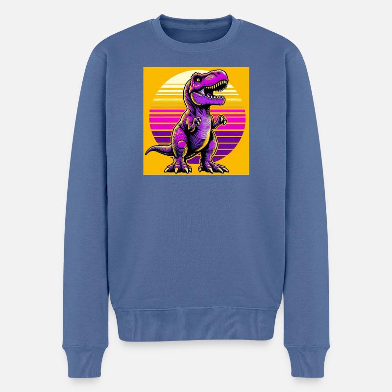 Dinosaurier - Männer Premium Bio Pullover - Taubenblau