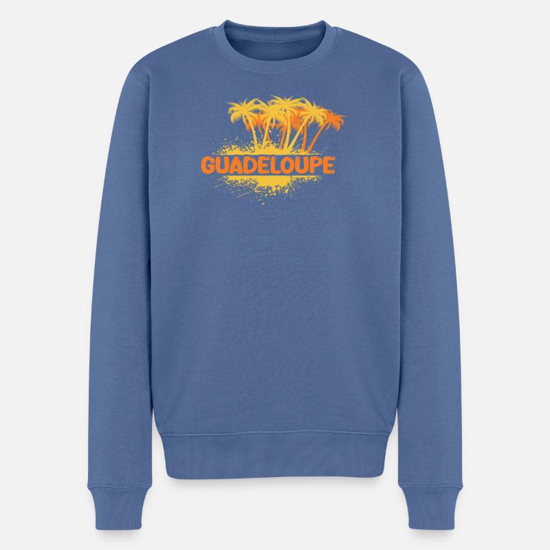 Geschenk für Guadeloupe - Männer Premium Bio Pullover - Taubenblau