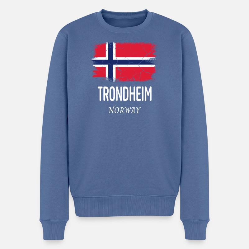 Trondheim - Pull Premium bio Homme - bleu pigeon
