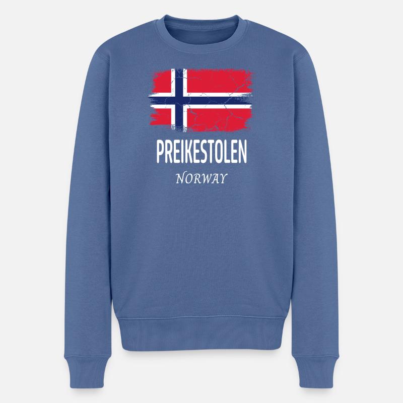 Preikestolen - Männer Premium Bio Pullover - Taubenblau