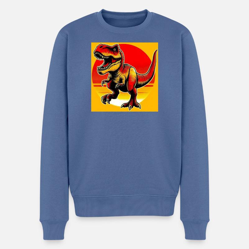 Dinosaurier - Männer Premium Bio Pullover - Taubenblau