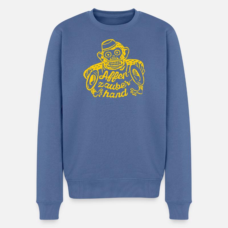 Affenzauberhand - Männer Premium Bio Pullover - Taubenblau