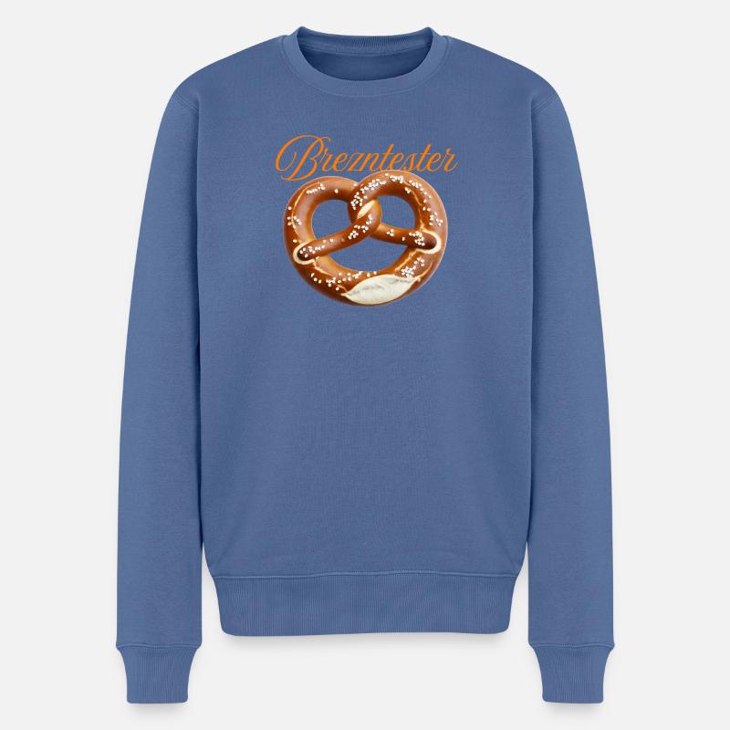 Breznherz Design mit Schriftzug - Männer Premium Bio Pullover - Taubenblau
