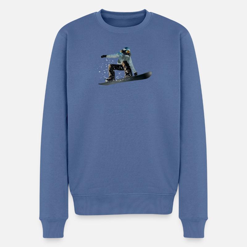 Snowboarding - Männer Premium Bio Pullover - Taubenblau