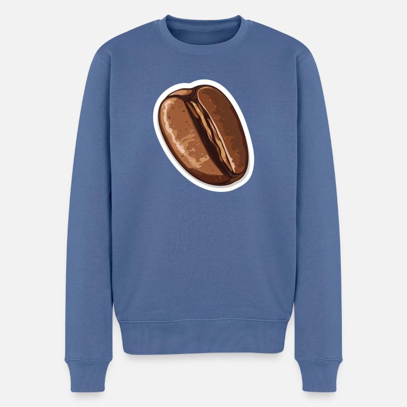 Kaffee - Männer Premium Bio Pullover - Taubenblau