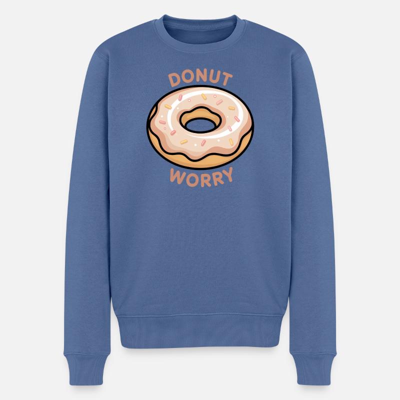 Donut-Sorge-Motivation - Männer Premium Bio Pullover - Taubenblau