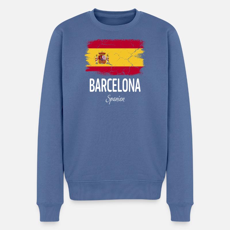 Barcelone - Pull Premium bio Homme - bleu pigeon