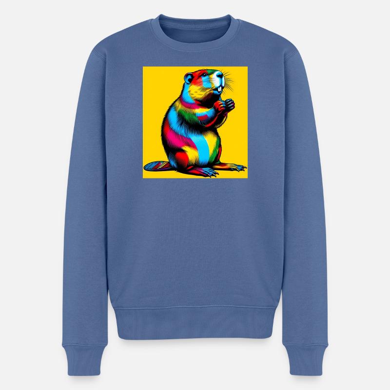 castor - Pull Premium bio Homme - bleu pigeon
