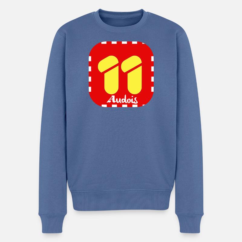 Audois Logo 11 - Männer Premium Bio Pullover - Taubenblau