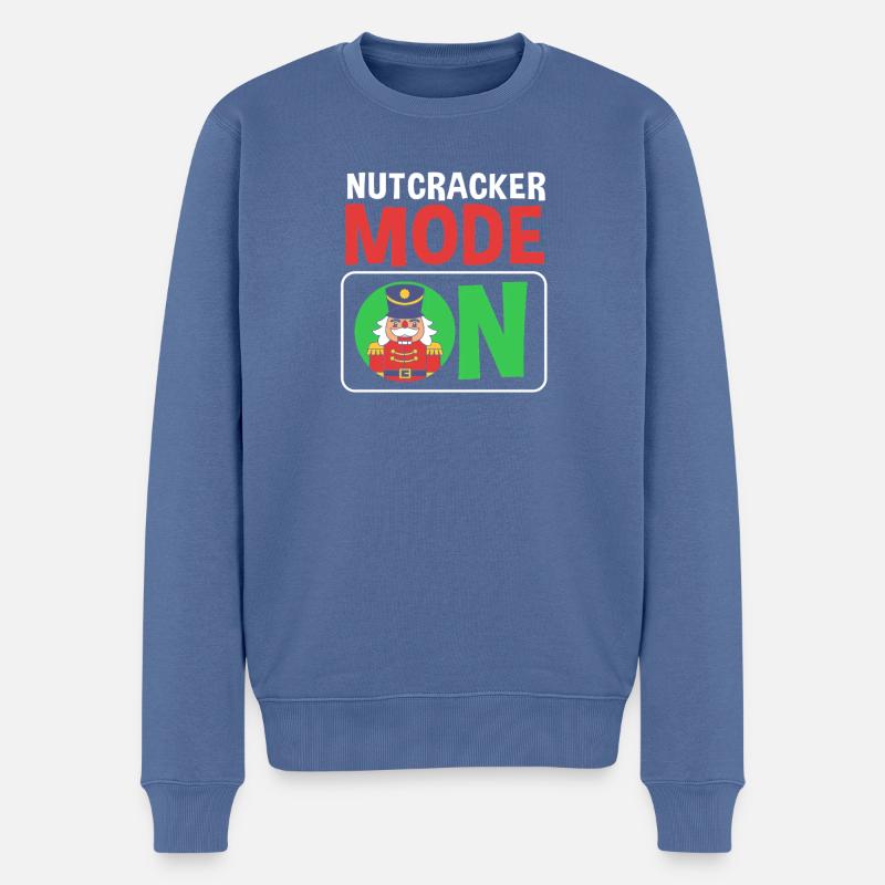 Nussknacker Weihnachten - Männer Premium Bio Pullover - Taubenblau