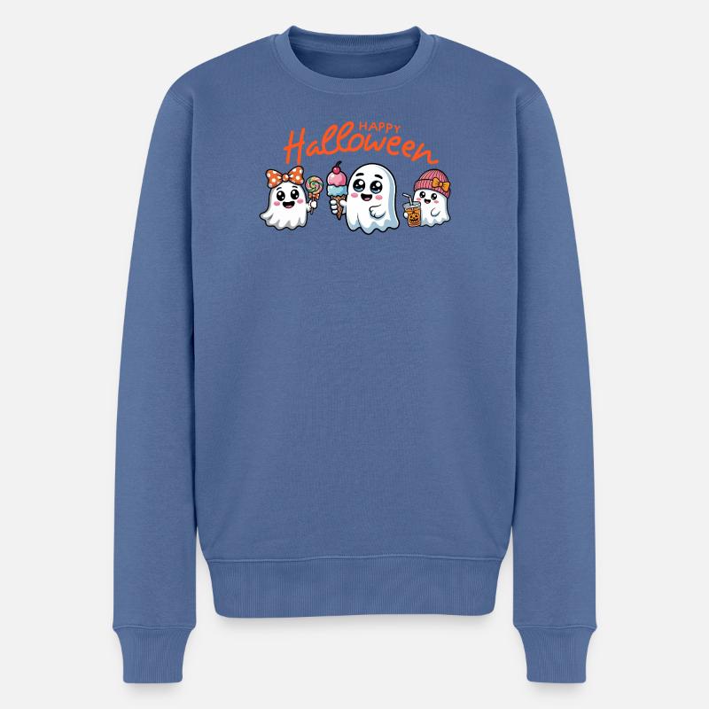 Süße Geister Halloween Trio - Männer Premium Bio Pullover - Taubenblau