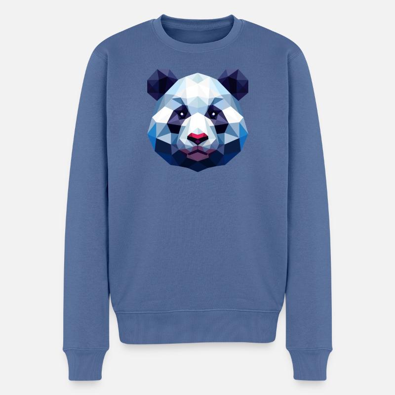 Panda Lowpoly - Männer Premium Bio Pullover - Taubenblau