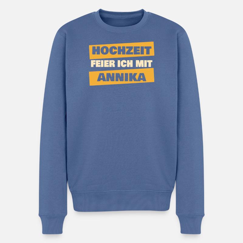 Geschenk für Annika - Männer Premium Bio Pullover - Taubenblau