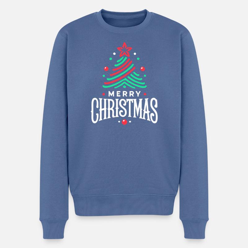 Frohe Weihnachten 1 - Männer Premium Bio Pullover - Taubenblau