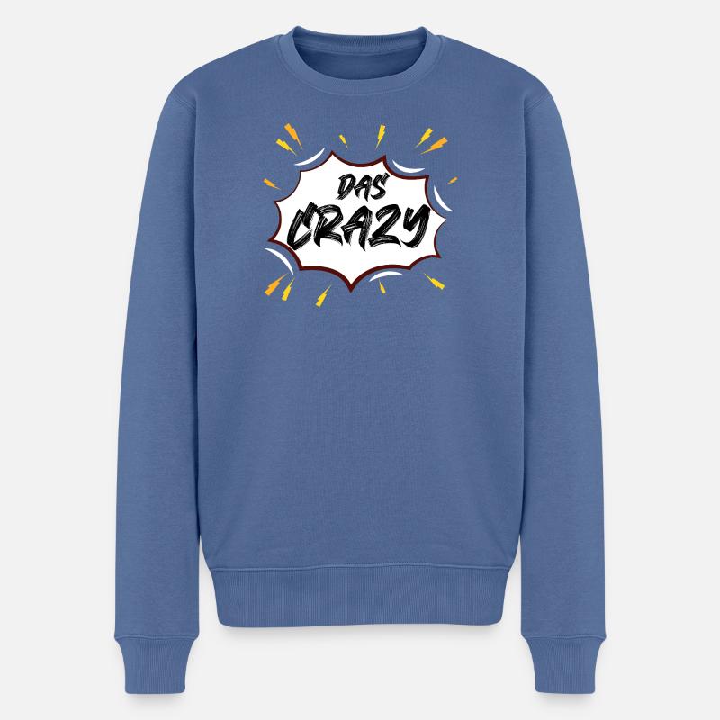Das Crazy Comicburst - Männer Premium Bio Pullover - Taubenblau