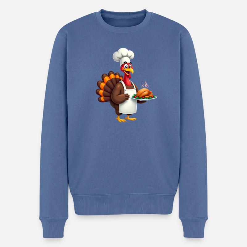 Cuisinier de dinde de Thanksgiving Thanksgiving - Pull Premium bio Homme - bleu pigeon