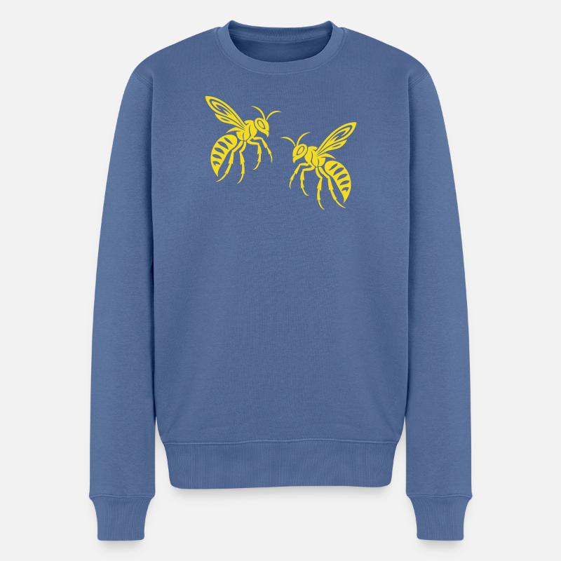 Guêpe abeille - Pull Premium bio Homme - bleu pigeon