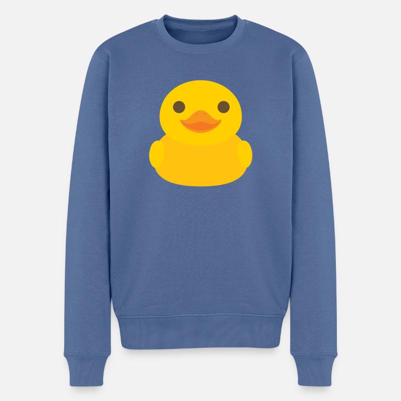 Sonniges Gummienten-Symbol - Männer Premium Bio Pullover - Taubenblau