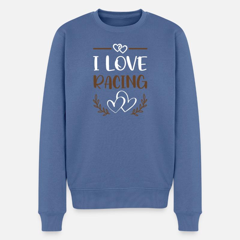 J’adore la course - Pull Premium bio Homme - bleu pigeon