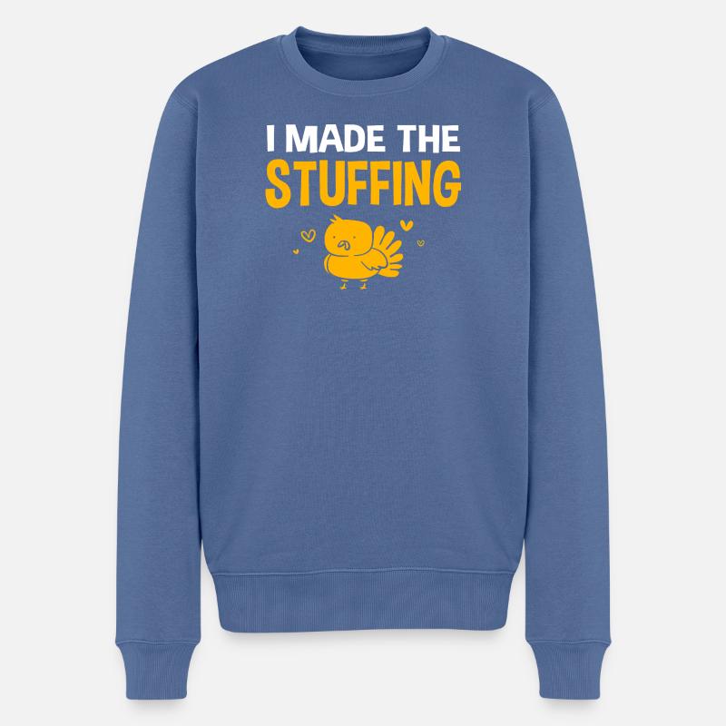 Thanksgiving Gender Reveal Werdende Mutter - Männer Premium Bio Pullover - Taubenblau