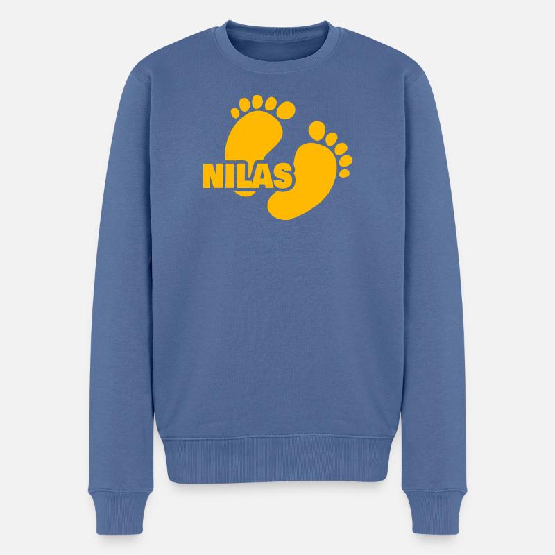Nilas - Pull Premium bio Homme - bleu pigeon