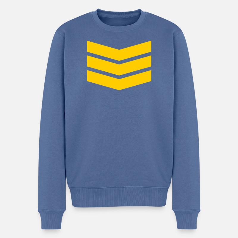 Chevron Stack Fettes Muster - Männer Premium Bio Pullover - Taubenblau