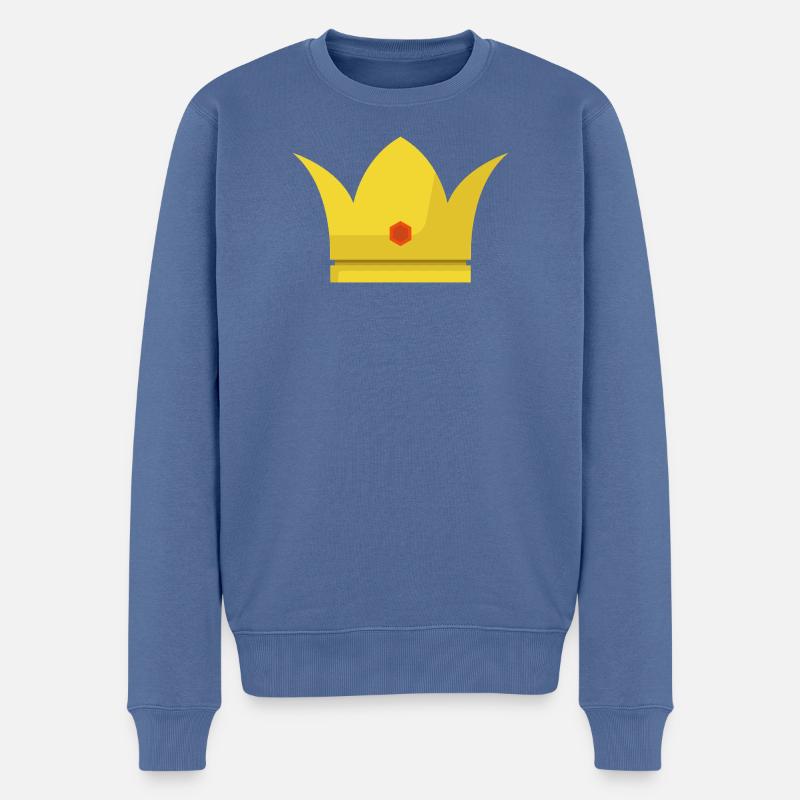 Krone - Männer Premium Bio Pullover - Taubenblau